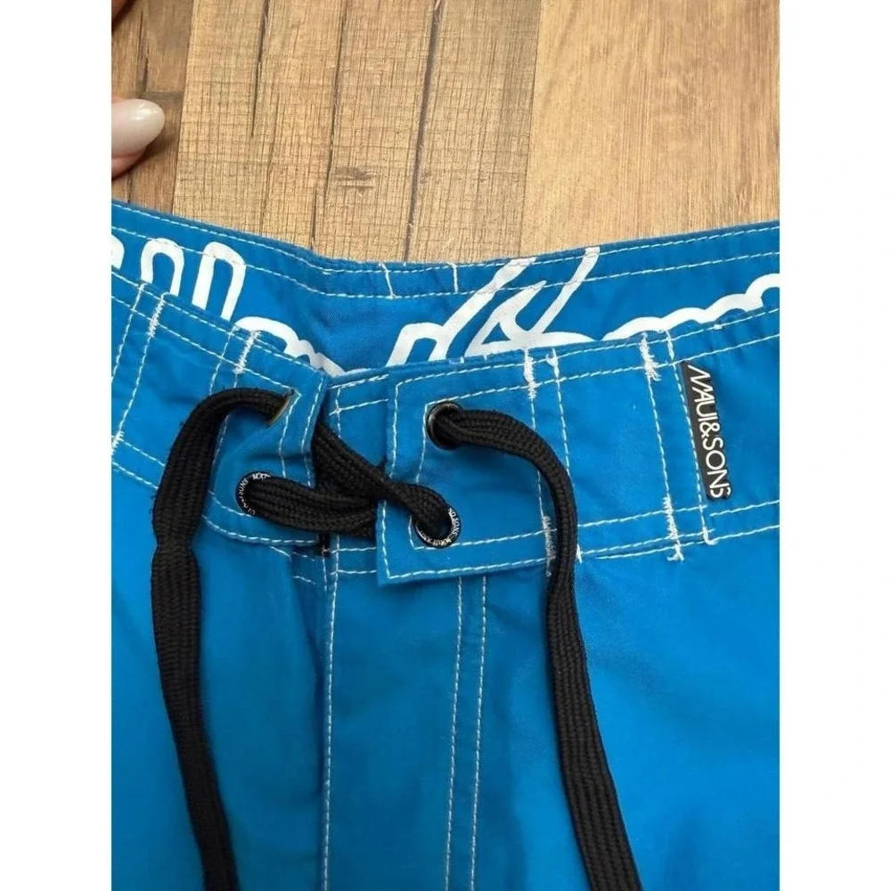 Maui and Sons‎ Boardshorts Swim Trunks Blue Surf Shorts Size 32 Polyester